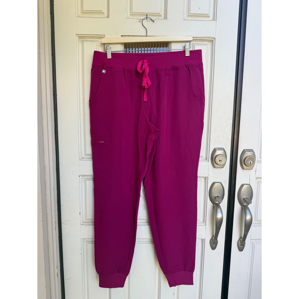 FIGS Zamora Jogger Scrub Pants Dark Magenta Technical Women Size Large